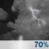 Sunday Night: A chance of rain showers before 8pm, then showers and thunderstorms likely. Mostly cloudy, with a low around 60. Southwest wind around 9 mph. Chance of precipitation is 70%. Sunday Night: Showers And Thunderstorms Likely